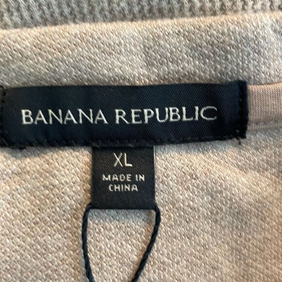 Banana Republic Classic Thermal Shirt Tan Brushed Waffle-Knit Long Sleeve XL - Picture 4 of 7
